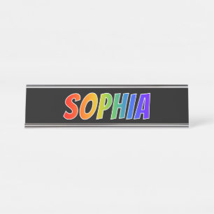 Placa De Mesa Nome próprio "SOPHIA": Corante Arco-Íris Divertido