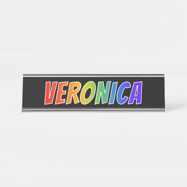 Placa De Mesa Nome próprio "VERONICA": Corante Arco-Íris Diverti (Frente)