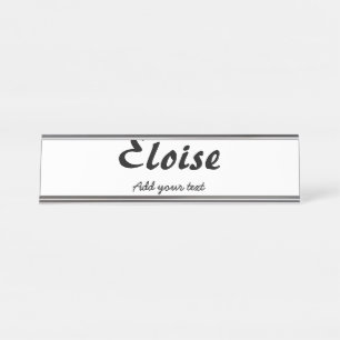 Placa De Mesa Nome simples tipografia minimalista caligrafia ele