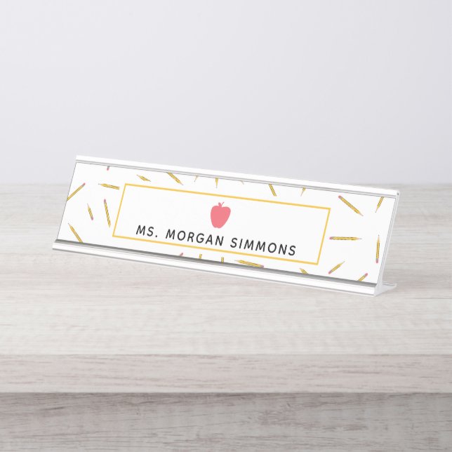 Placa De Mesa O amarelo escreve a placa de identificação (Frente)