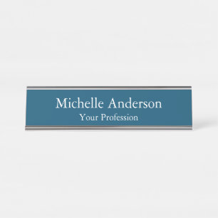 Placa De Mesa Ocean Blue Professional Manager Modern Plain