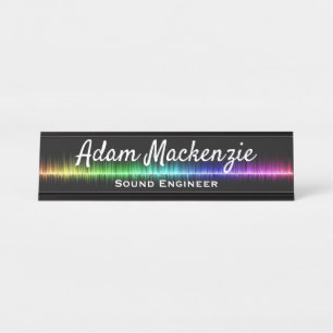 Placa De Mesa Office Desk assina o sinal do Rainbow Black Name P
