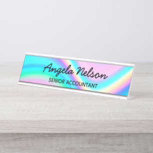 Placa De Mesa Onda Chuva de Cores Água Rosa Iridescente Ombre