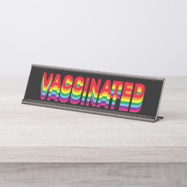 Placa De Mesa Orgulho vacinado lgbt arco-íris queer cores pretas