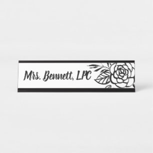 Placa De Mesa Orientador Escolar Floral