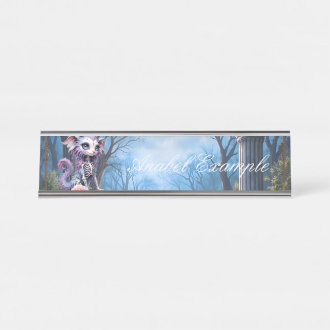 Placa De Mesa Ossos ao Luar – Guardião de Sonhos Esquecidos (Frente)