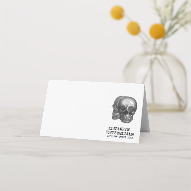 Placa de Mesa ou Cartão de Escolta de Skulls Gótic (Frente)