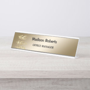 Placa De Mesa Ouro elegante moderno profissionalmente