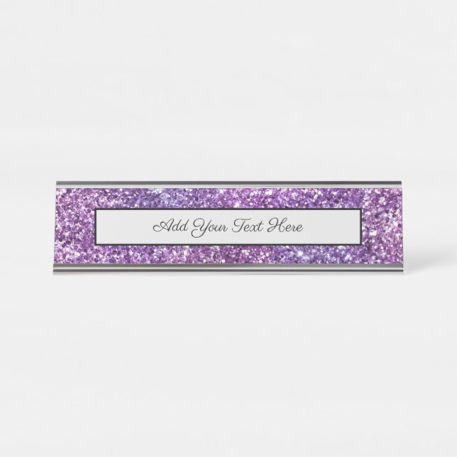 Placa De Mesa Padrão de Na moda Roxo Elegante (Frente)