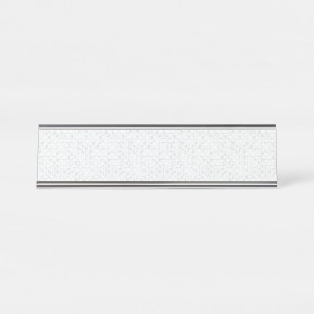 Placa De Mesa Padrão Elegante Minimalista Escolar (Frente)