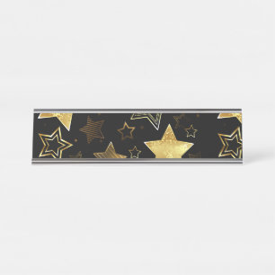 Placa De Mesa Padrão sem costura com estrelas de Ouro