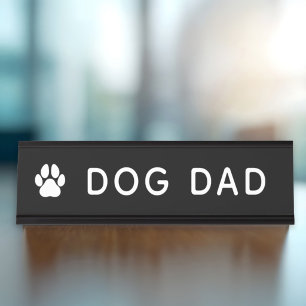 Placa De Mesa Pai de Cachorro Impressão de Pata Divertido Escrit