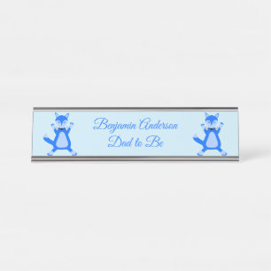 Placa De Mesa Pai personalizado de Raposa Azul-Cinto-Raposa