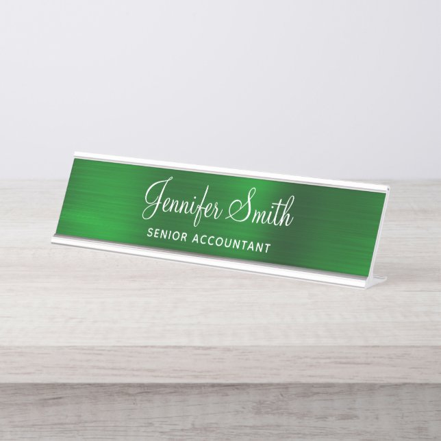 Placa De Mesa Papel alumínio verde esmeralda (Frente)
