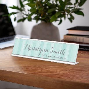Placa De Mesa Pastel Teal and Cinza Stationery Suite para Mulher