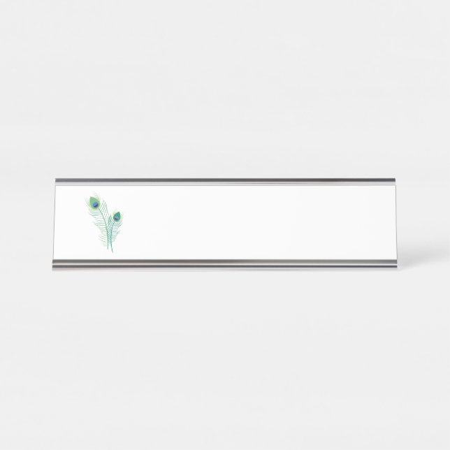 Placa De Mesa Penas de Peacock (Frente)