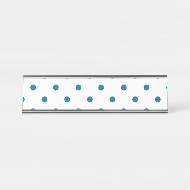 Placa De Mesa Pequenos Polkadots - Teal (Frente)