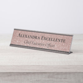 Placa De Mesa Personalização da Moda Elegante Rosa Glitter
