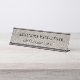 Placa De Mesa Personalização de Moda Elegante de Glitter Silver