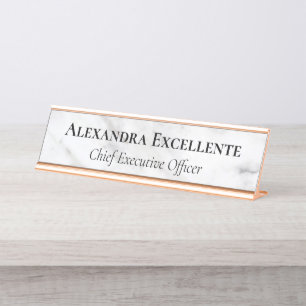 Placa De Mesa Personalização Minimalista de Marble Moderno da 