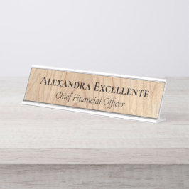 Placa De Mesa Personalização Moderna de Woodgrain Natural