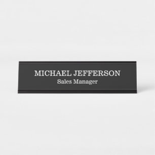 Placa De Mesa Personalização Personalizada de Cor Preta e Branca