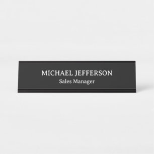 Placa De Mesa Personalização Personalizada de Cor Preta e Branca