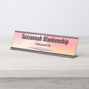 Placa De Mesa Personalizado Metálico Cor-de-Rosa Profissional e