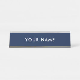 Placa De Mesa Personalizado Moderno Minimalista Azul Profissiona