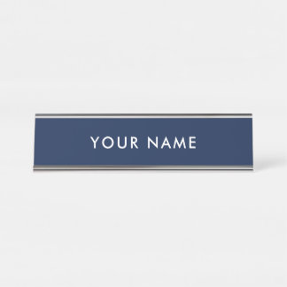 Placa De Mesa Personalizado Moderno Minimalista Azul Profissiona