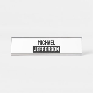 Placa De Mesa Personalizado Personalizado Preto Branco Simples E