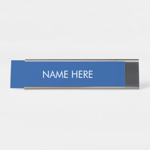 Placa De Mesa personalizar, alterar nome texto branco azul