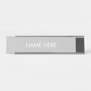Placa De Mesa personalizar, alterar nome texto luz cinza branco
