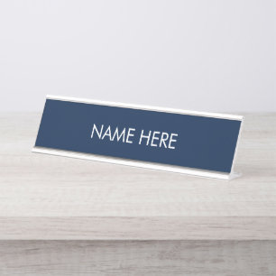 Placa De Mesa personalizar, alterar nome texto marinho azul bran