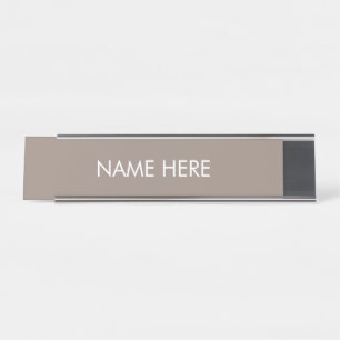 Placa De Mesa personalizar, alterar o nome do texto a bege branc