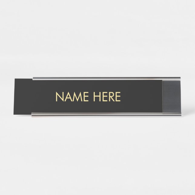 Placa De Mesa personalizar, alterar o nome texto preto simples o (Frente)