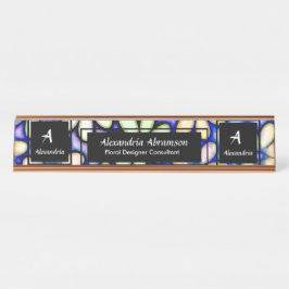 Placa De Mesa Personalizar o Monograma Moderno Profissional de N