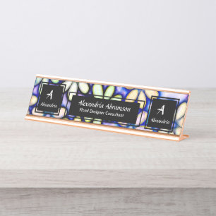 Placa De Mesa Personalizar o Monograma Moderno Profissional de N