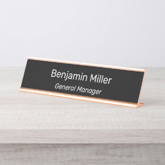 Placa De Mesa Personalize Custom Name Title Employee Office Gold
