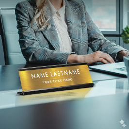 Placa De Mesa Personalized Executive Office Custom Gold Desk