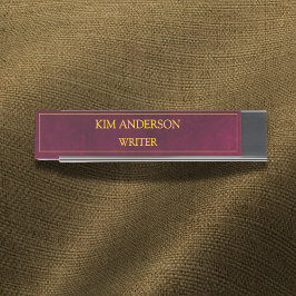 Placa De Mesa Personalized Maroon Leather Look 