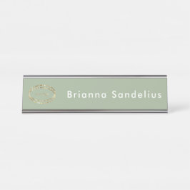 Placa De Mesa Personalized Minimalist Sage Green Business Logo