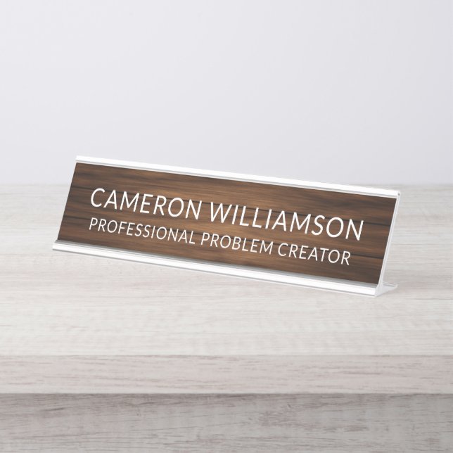 Placa De Mesa Personalized Name Funny Office Humor Professional (Frente)