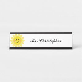 Placa De Mesa Personalized Sun Smile Face Teacher