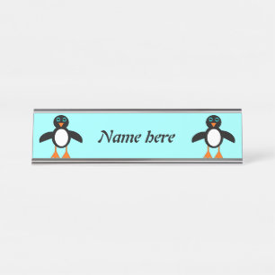 Placa De Mesa Pinguim bonito personalizado
