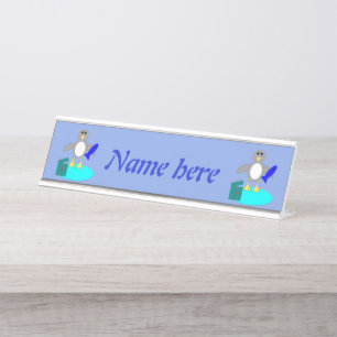 Placa De Mesa Pinguim de Pesca de Feliz Natal Personalizado