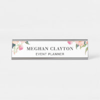 Placa conhecida da mesa floral elegante do rosa da