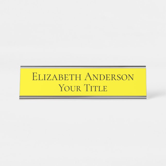 Placa De Mesa Placa de nome amarelo simples (Frente)