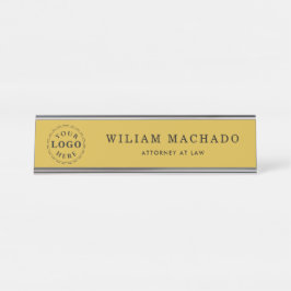 Placa De Mesa Placa de Nome Dourado Metálico Profissional para P