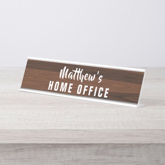 Placa De Mesa Placa de Nome Personalizado do Office Home (Frente)